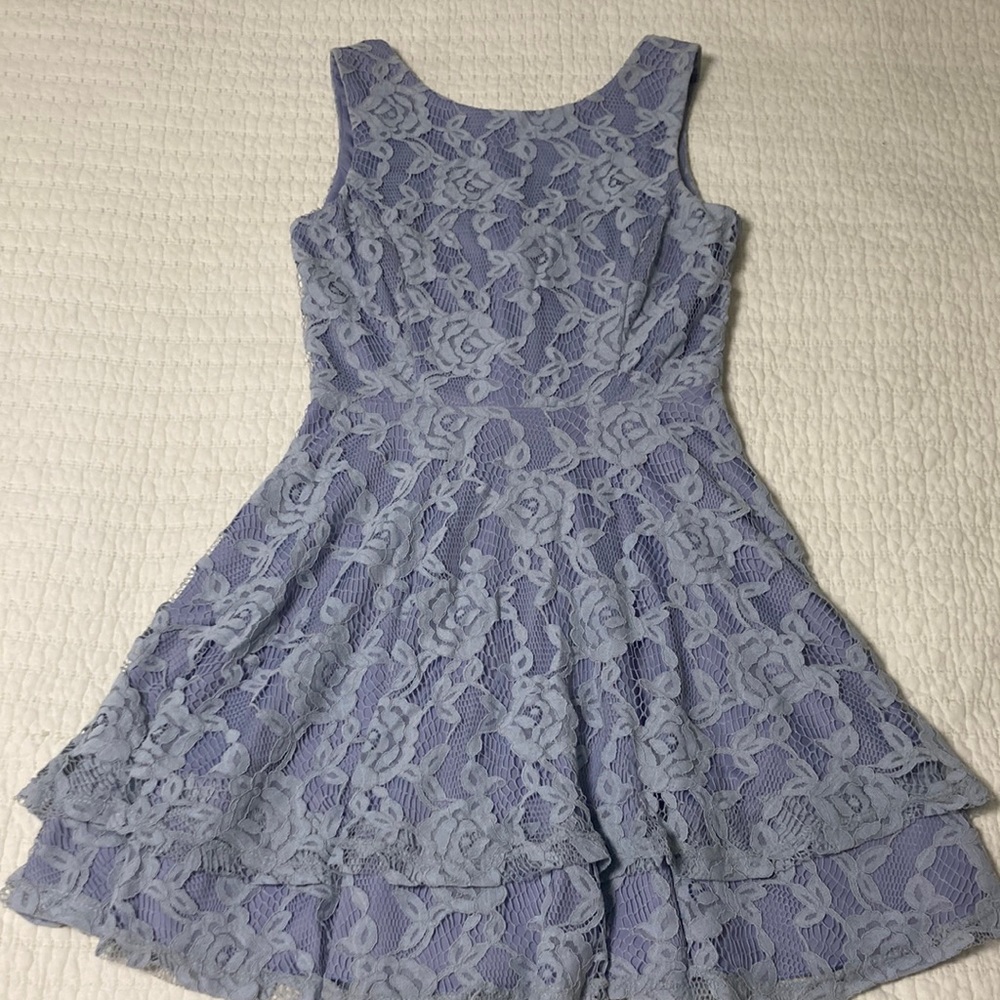 Speechless purple lace dress. Falls at mid to upper thigh